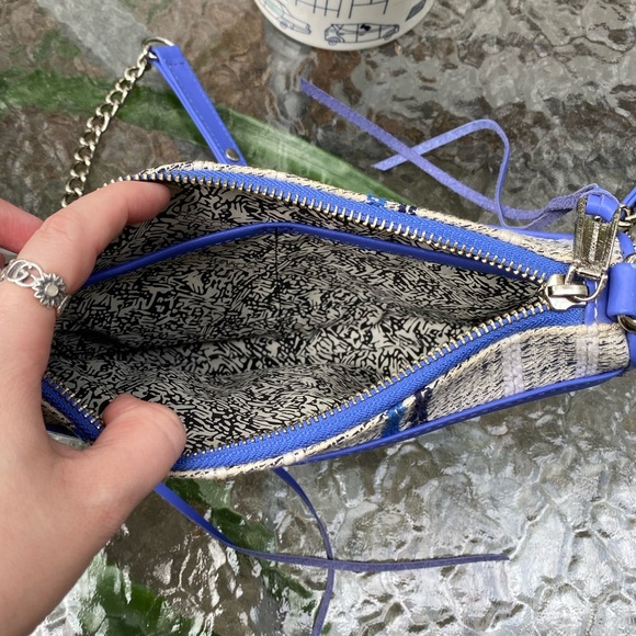 Rebecca Minkoff Blue & Grey Tweed Mini M.A.C. Crossbody Purse - Picture 10 of 14